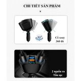 Bộ chia tẩu sạc nhanh ô tô 12/24V gồm cổng sạc nhanh usb trên oto gồm 2 nguồn tẩu, 2 cổng sạc 3.0 và Cổng Type C/PD