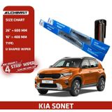 Combo 2 Gạt Mưa Ô tô KIA Loại cần gạt nước Silicon 4 Lưỡi Cao Cấp, Thiết Kế Thông Minh, Gạt Êm Và Sạch Hơn
