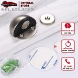 Chặn cửa bán nguyệt inox siêu hít nam châm chống va đập, ồn thông minh cho bé gắn sàn kèm miếng dán tường 3M, đồ ốc vít