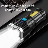 Đèn Pin Cầm Tay 4 Bóng Siêu Sáng Siêu Chiếu Xa, Nhiều Chế Độ, Có Đèn Led Hông Đèn Pin Siêu Sáng Giá Tốt