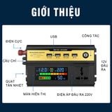 Bộ kích nguồn điện inverter 12V lên 220V công suất 800 W 2000W Sin chuẩn (Đồng hồ hiển thị công suất và điện áp)
