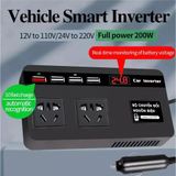 Bộ Chuyển Đổi Nguồn Điện 12V- 24V Sang 220V-200W Cho xe Ô Tô , Xe Hơi Công Suất Tối Đa 150W, Phụ Kiện Ô Tô Tổng Hợp