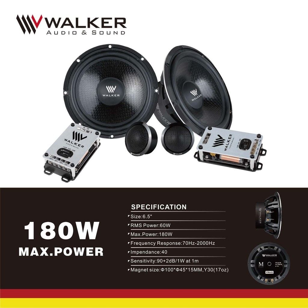 Loa cánh Ô tô Walker VM 602 Loa (phân tần) 2 chiều 6.5 inch