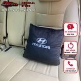 Gối tựa lưng và chăn logo Hyundai 2 trong 1  - Sử dụng làm tựa lưng chăn đắp văn phòng hoặc ô tô tiện dụng chất lông tuyết