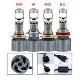 Phụ tùng đèn bi cầu mini xe ô tô có mặt cắt chống chói chân H7 H4 360 Độ H11 HB3 Led 9005 25000LM 12V 24V cắm din