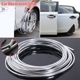 6M Xe Cạnh Cửa Bảo Vệ Trầy Xước Dây Ốp Lưng Chống Va Chạm Dây DIY Bạc Chất Liệu Nhựa PVC Đúc Dán Trang Trí Ô Tô phụ Kiện