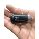 Tẩu Sạc Nhanh Hai Cổng  Qc USB  3.0 Và Type C Pd 45W Cho Điện Thoại, máy tính trên xe ô tô điện 12V hoặc xe tải 24V