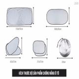 【Có sẵn hàng】Set 5 tấm che nắng dành cho ô tô kèm giác hút tiện dụng