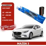 Gạt Mưa Ô tô MAZDA Loại Silicon 4 Lưỡi Cao Cấp, cần gạt nước Thiết Kế Thông Minh, Gạt Êm Và Sạch Hơn
