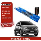 Gạt Mưa Ô tô VINFAST Loại Silicon 4 Lưỡi Cao Cấp, cần gạt nước ô tô Thiết Kế Thông Minh, Gạt Êm Và Sạch Hơn