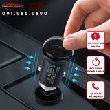Tẩu Sạc Nhanh Hai Cổng  Qc USB  3.0 Và Type C Pd 45W Cho Điện Thoại, máy tính trên xe ô tô điện 12V hoặc xe tải 24V