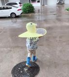 Áo mưa trẻ em ngộ nghĩnh Áo mưa Con vịt nhỏ Màu vàng choàng Mũ ô
