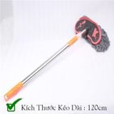 Cây Lau Rửa Xe Ô Tô Cán Dài,Sợi Lau Mềm - Chổi Dài xám cán inox bền bỉ có thể kéo dài hoặc thu gọn