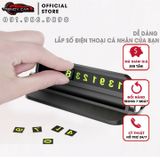 Bảng gắn số kiêm giá đỡ điện thoại gắn taplo ô tô | Hộp ghi số điện thoại dạ quang cho ô tô
