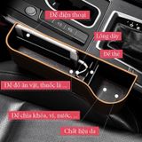 Cặp 2 khay đựng đồ khe ghế ô tô ,hàng cao cấp tích hợp USB sạc nhanh bọc da cao cấp nhiều màu