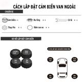 Cảm biến áp suất lốp ô tô xe hơi gắn ngoài cao cấp AUTOCAR Cảnh báo tiếng Việt độc quyền - Pin mặt trời, Màn LCD