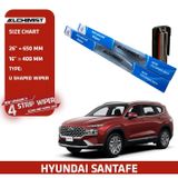 Gạt Mưa Ô tô HYUNDAI Loại Silicon 4 Lưỡi Cao Cấp, cần gạt nước Thiết Kế Thông Minh, Gạt Êm Và Sạch Hơn