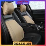Bộ Gối Tựa Ô Tô Cao Su Non Bọc Da Cao Cấp , Gối Tựa Đầu Dùng Cho Xe Ô Tô, Ghế Văn Phòng chất liệu da xịn