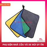 Freeship khăn 2 lớp lau xe đa năng  thấm hút tốt loại cao cấp dày 900GSM có clip mô tả