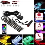 Bộ Đèn LED nội thất nhiều màu nguồn tẩu sạc gắn gầm xe có Điều Khiển App điện thoại tiếng việt bật theo nhạc, mờ đậm