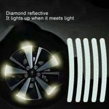 Set 10 Miếng Dán Phản Quang Ban Đêm Trang Trí Viền Bánh Xe Hơi cảnh báo an toàn cánh cửa cho xe hơi xe máy ô tô