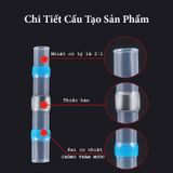 Bộ 50 Đầu Nối Dây Điện Cút Nối Dây Điện hàn nhiệt độ loa và điện ô tô, xe máy Chống Nước, Trong Suốt