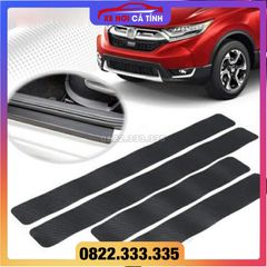 Bộ 4 Miếng Da Sợi Carbon dán Chống Trầy Nẹp bước chân Cửa Xe Hơi  Decal bậc vân carbon trơn Chống Trầy Xước Bậc Cửa