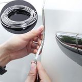 6M Xe Cạnh Cửa Bảo Vệ Trầy Xước Dây Ốp Lưng Chống Va Chạm Dây DIY Bạc Chất Liệu Nhựa PVC Đúc Dán Trang Trí Ô Tô phụ Kiện