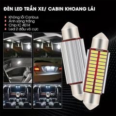Đèn Trần Ô Tô, Đèn Led Trần Xe Hơi Cao Cấp Chip IC 4014 Không báo lỗi Canbus, Đèn Led Trần Hai Đầu Giải Mã Vô Cấp