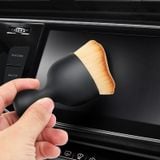 Chổi quét mini đầu cong sợi lông mềm dùng vệ sinh nội thất ô tô, bảng điều khiển, cửa thoát khí, loại có nắp bảo vệ