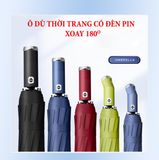Ô Tự Động 2 Chiều Gấp Gọn Che Mưa Nắng Tay Cầm Có Đèn Led Dù Che Mưa