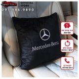 Gối tựa lưng liền chăn 2 in 1 mercedes, Lexus gối tựa lưng trên xe , chăn gối cho xe hơi chất Nhung màu đen sang trọng