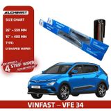 Gạt Mưa Ô tô VINFAST Loại Silicon 4 Lưỡi Cao Cấp, cần gạt nước ô tô Thiết Kế Thông Minh, Gạt Êm Và Sạch Hơn