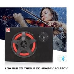 Loa Sub Siêu trầm gầm ghế xe tải, xe bus, xe gia đình điện 12-24V Mã  K-C8 dùng được bluetooth và điện 220V nhập khẩu