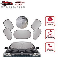 Rèm chắn nắng cho Ô tô Bộ 6 Tấm Chắn Nắng 2 lớp vài tráng bạc phản tia UV 99% cho xe hơi
