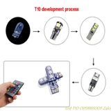 <NEWTREND> Bộ 2 đèn Led T10 RGB 16 màu kèm Remote điều khiển 6 SMD 5050 lắp đèn led demi,biển số, cốp sau