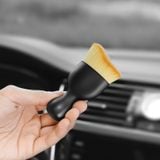 Chổi quét mini đầu cong sợi lông mềm dùng vệ sinh nội thất ô tô, bảng điều khiển, cửa thoát khí, loại có nắp bảo vệ
