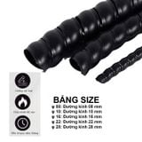 Cuộn Dây chống xoắn bọc điện chống mài mòn kiểu dây ruột gà, dây bọc dây điện phù hợp cho dây máy bơm cao áp, máy rửa xe phi 6/8/10/12/16/20mm