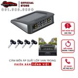 Cảm biến áp suất lốp TPMS van TRONG TIẾNG VIỆT màn hình LED pin NL mặt trời BH 12 tháng