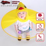 Áo mưa trẻ em ngộ nghĩnh kiểu Hàn Quốc Áo mưa Con vịt nhỏ Màu vàng choàng Mũ ô cho trẻ 3 - 5 tuổi