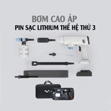 Súng nước rửa xe tại nhà có thể sạc lại Pin Lithium 25000 mAh máy tự phục vụ áp suất cao di động không dây 600W cao cấp