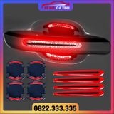 Bộ 8 Miếng Họa Tiết Sợi carbon 3d Phản Quang Dán Tay Cửa Hõm Cửa Dán Phản Quang ben đêm Chống Trầy Xước Trang Trí Xe Hơi