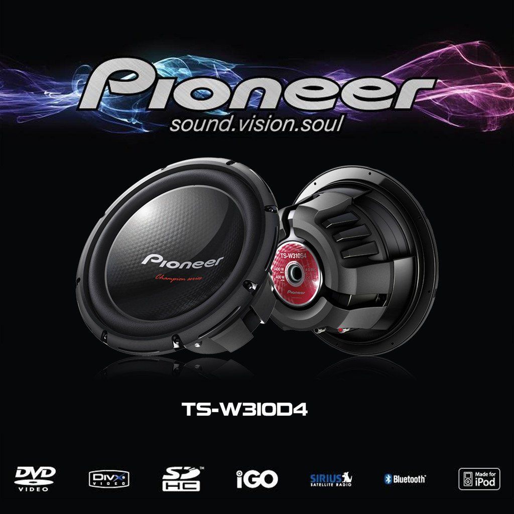 Loa siêu trầm Pioneer Bass 12 inch Mexico Công Suất 1400W từ kép TS-W310D4 Champion Series Subwoofer