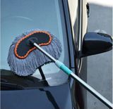 Cây Lau Rửa Xe Ô Tô Cán Dài,Sợi Lau Mềm - Chổi Dài xám cán inox bền bỉ có thể kéo dài hoặc thu gọn