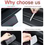 Combo 4 Miếng dán da cabon 3D trang trí loại tốt nẹp bước chân cửa sẵn keo 3M bóc dính dán bậc cửa vân da carbon