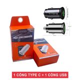 Tẩu củ sạc nhanh đa năng cho xe hơi / xe ô tô trang bị cổng Type-C PD và USB