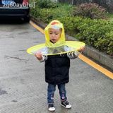 Áo mưa trẻ em ngộ nghĩnh kiểu Hàn Quốc Áo mưa Con vịt nhỏ Màu vàng choàng Mũ ô cho trẻ 3 - 5 tuổi