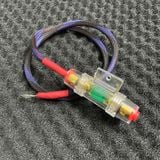 Cầu Chì Ống 60A Có Dây Nối Ắc Quy 8AWG độ nguồn loa sub, thiết bị âm thanh cho ô tô đảm bảo an toàn