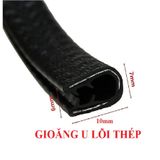 Cuộn 5m Gioăng cao su lõi thép viền bảo vệ cửa xe hơi màu đen
