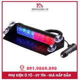 Đèn chớp xanh đỏ, báo khẩn cấp cho xe hơi, đèn led nháy báo động phiên bản cao cấp vỏ kim loại chất lượng cao tẩu 12V